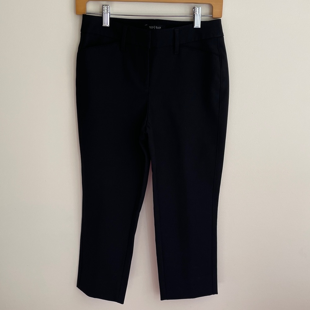 White House Black Market Black Straight Crop Dress Pants Size 0